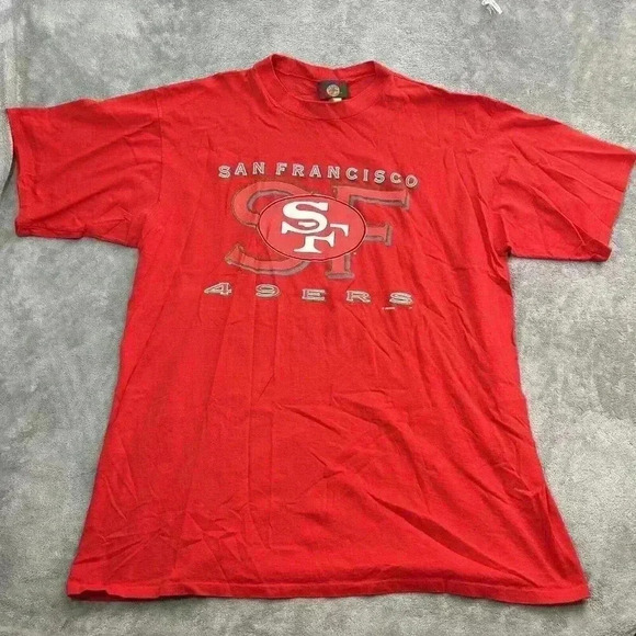 Vintage Jostens Shirt Mens 4XL San Francisco 49ers NFL Football 90s Tee Red USA - Picture 1 of 7